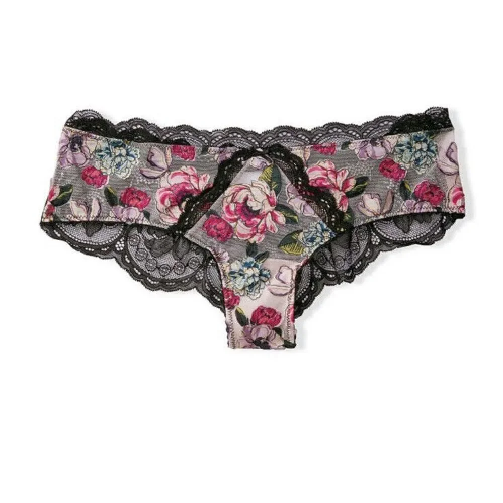 VICTORIA'S SECRET Very Sexy GARTER BELT & CHEEKY PANTIES ‎ SZ M / L Wild Roses